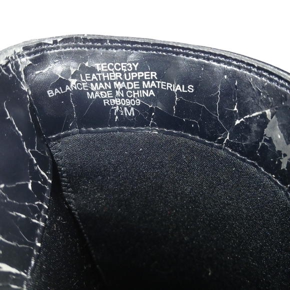 Nine West Tecce Wide Black Leather Knee High Boots Tall Slouch Wedge Boots 7.5 - Picture 9 of 15